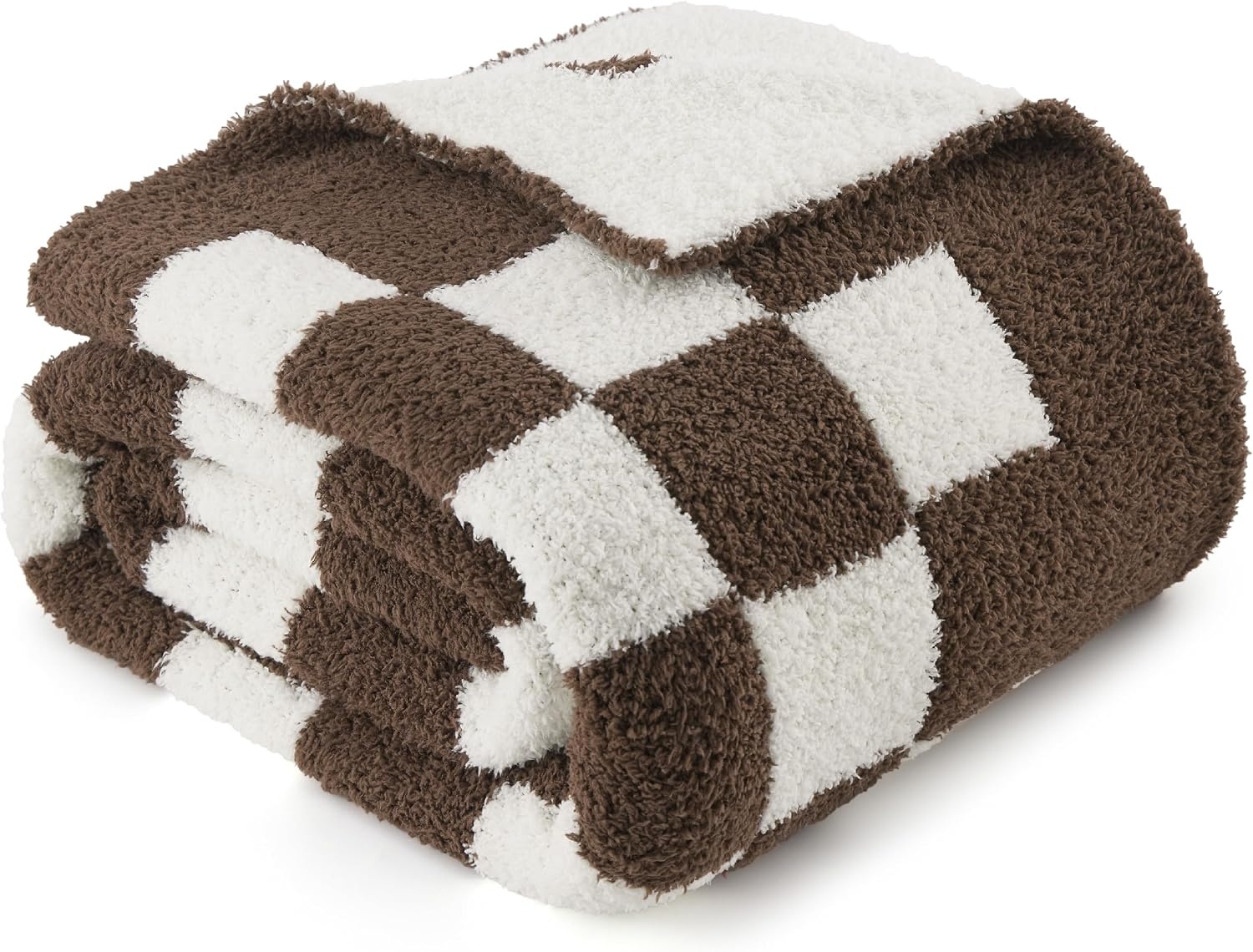 image:imageBedsure Beige Fall Throw Blanket for Couch Cozy Soft Checkered Blanket Lightweight Warm Knit Fluffy Throw Blankets for Bed Sofa Camping Picnic Travel Gifts for Women Men 50x60 Inches14 Checkered Brown