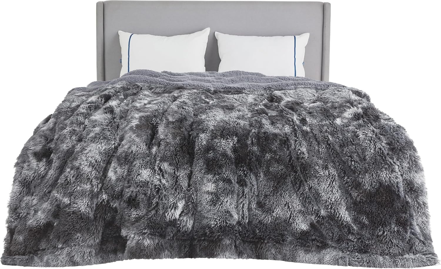 image:imageBedsure Faux Fur Fluffy Fleece Sherpa Blanket Couch Throw Grey 50x6001 Tie Dye Grey