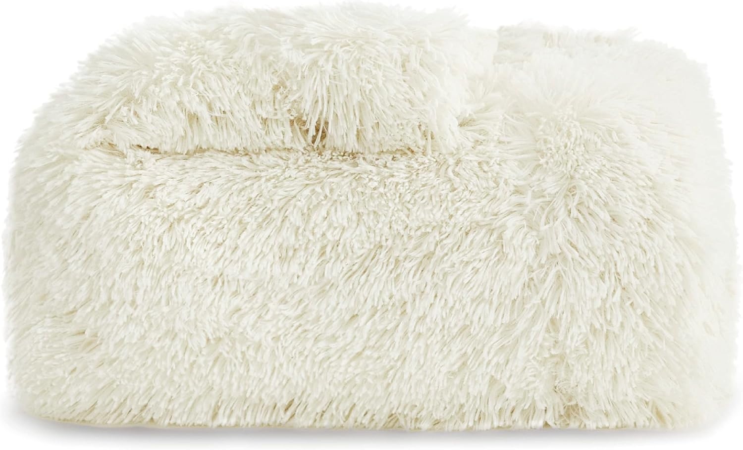 image:imageBedsure Faux Fur Fluffy Fleece Sherpa Blanket Couch Throw Grey 50x6002 Cream