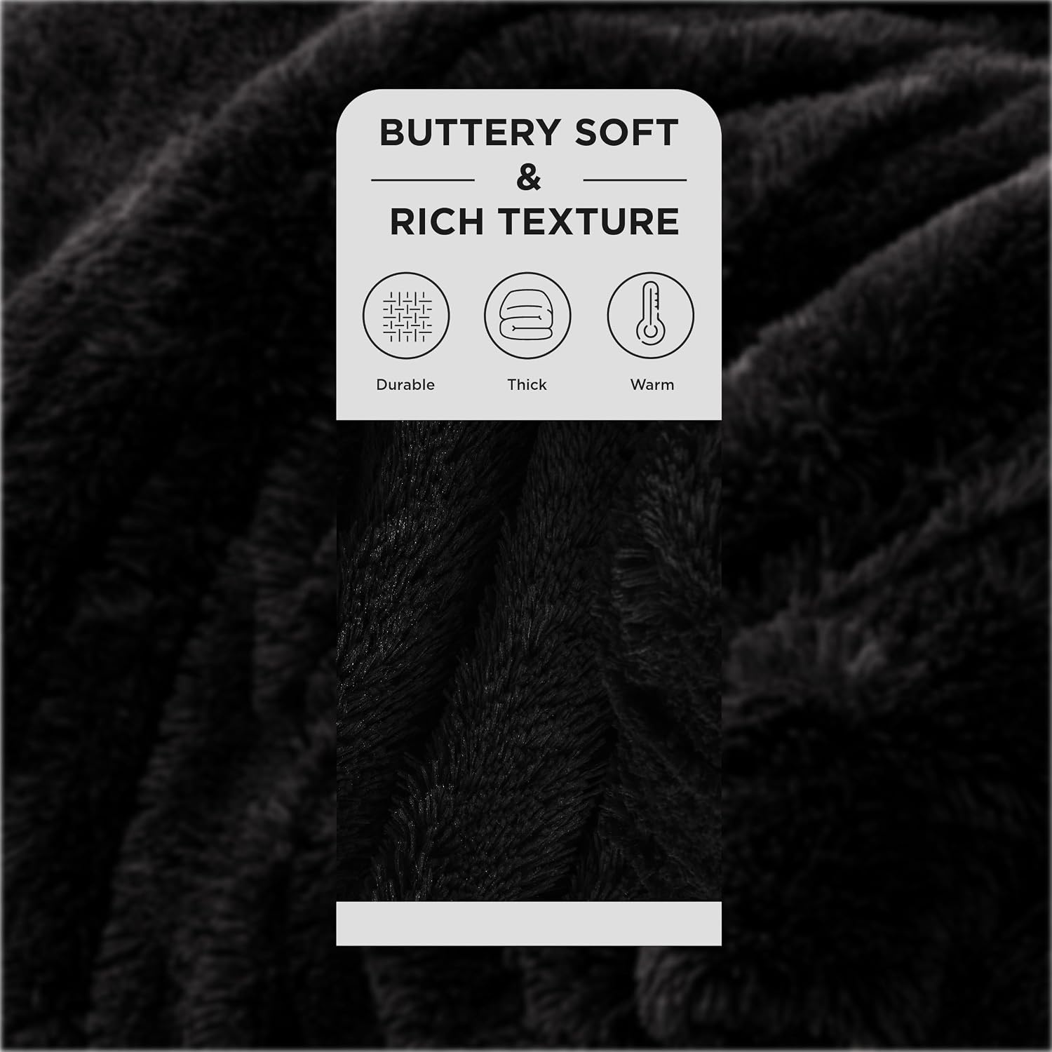 image:imageBedsure Faux Fur Fluffy Fleece Sherpa Blanket Couch Throw Grey 50x6007 Black