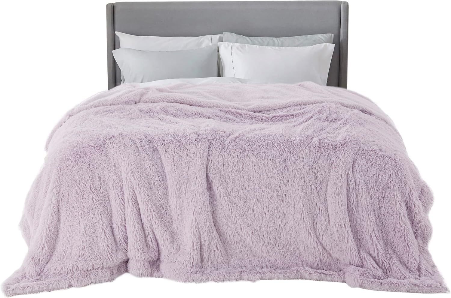 image:imageBedsure Faux Fur Fluffy Fleece Sherpa Blanket Couch Throw Grey 50x6009 Lavender