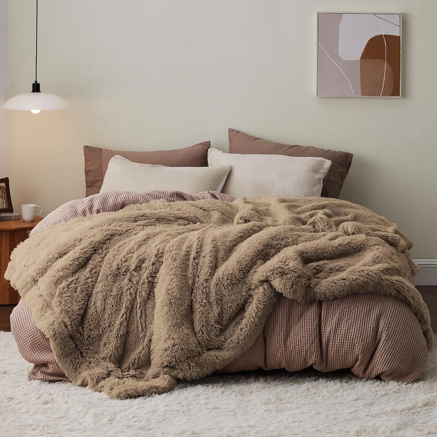 image:imageBedsure Faux Fur Fluffy Fleece Sherpa Blanket Couch Throw Grey 50x6011 Brown