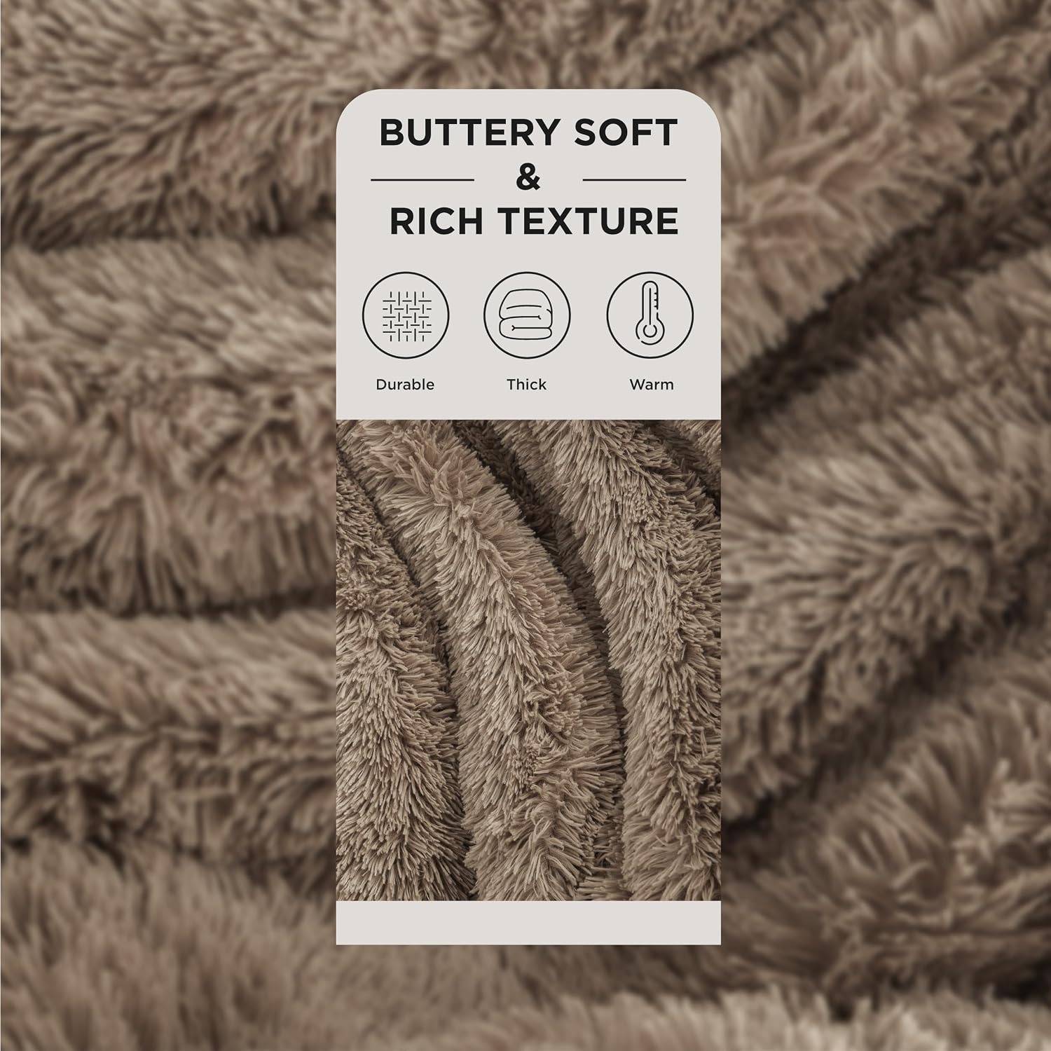 image:imageBedsure Faux Fur Fluffy Fleece Sherpa Blanket Couch Throw Grey 50x6011 Brown