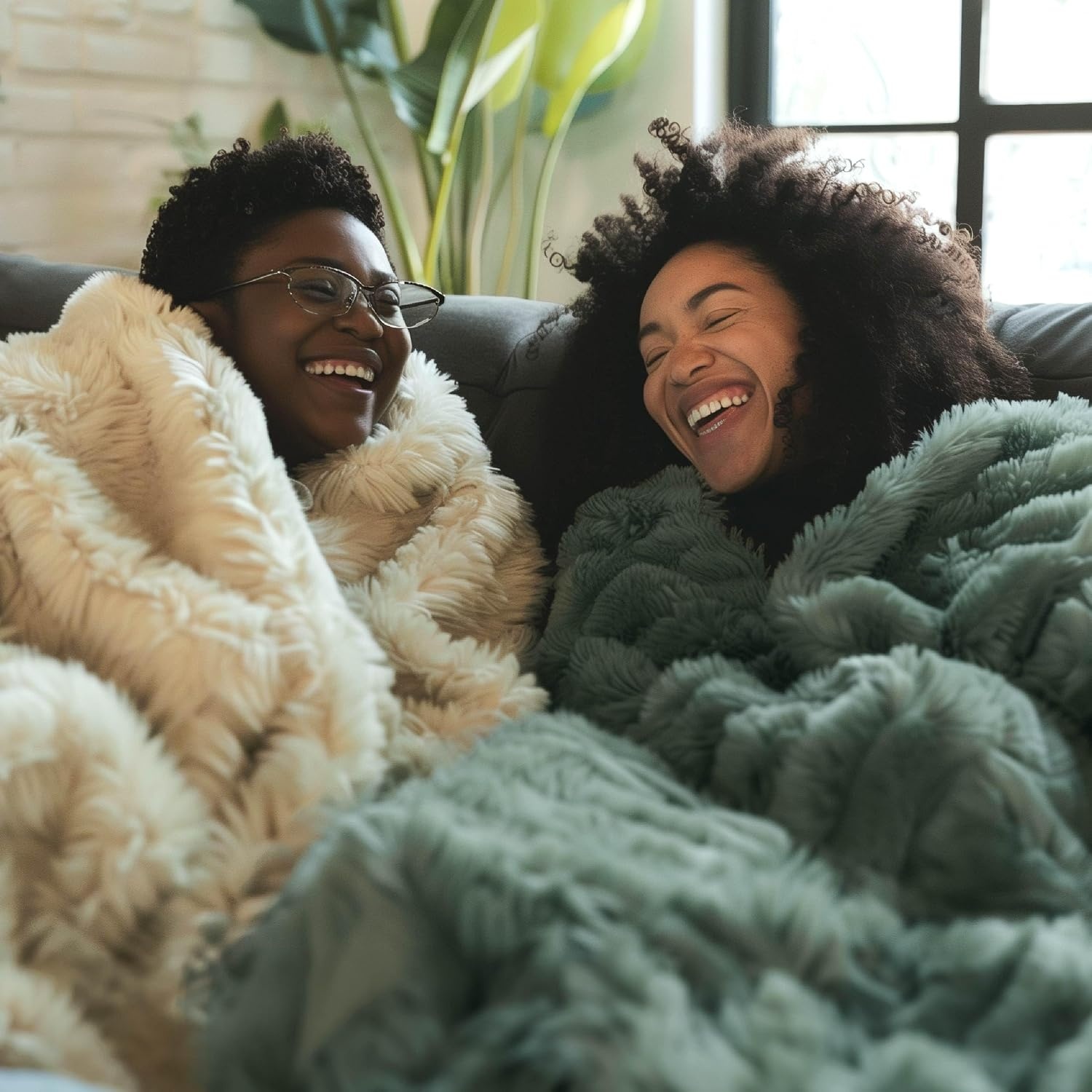 image:imageBedsure Faux Fur Fluffy Fleece Sherpa Blanket Couch Throw Grey 50x6012 Sage Green