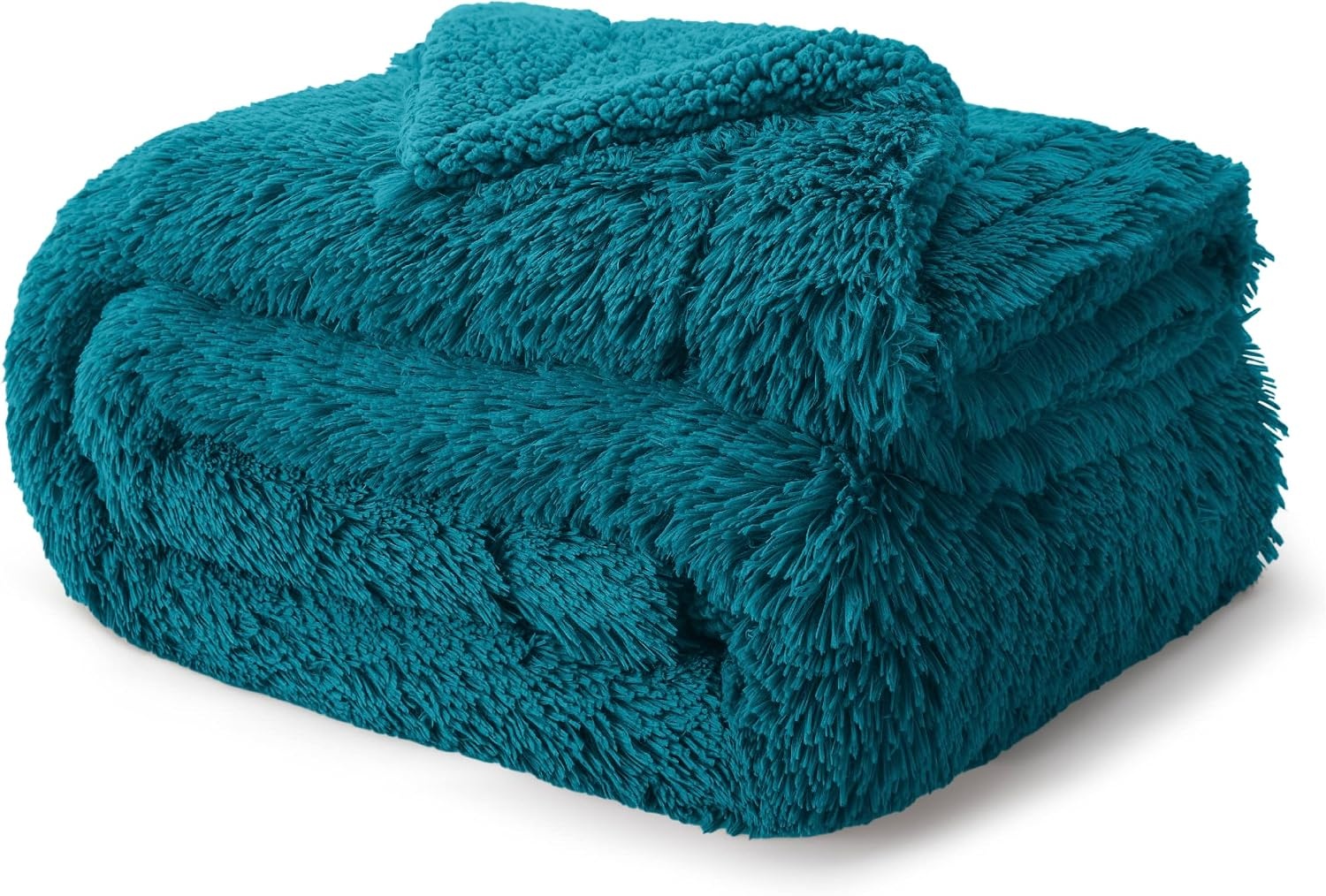 image:imageBedsure Faux Fur Fluffy Fleece Sherpa Blanket Couch Throw Grey 50x6015 Teal