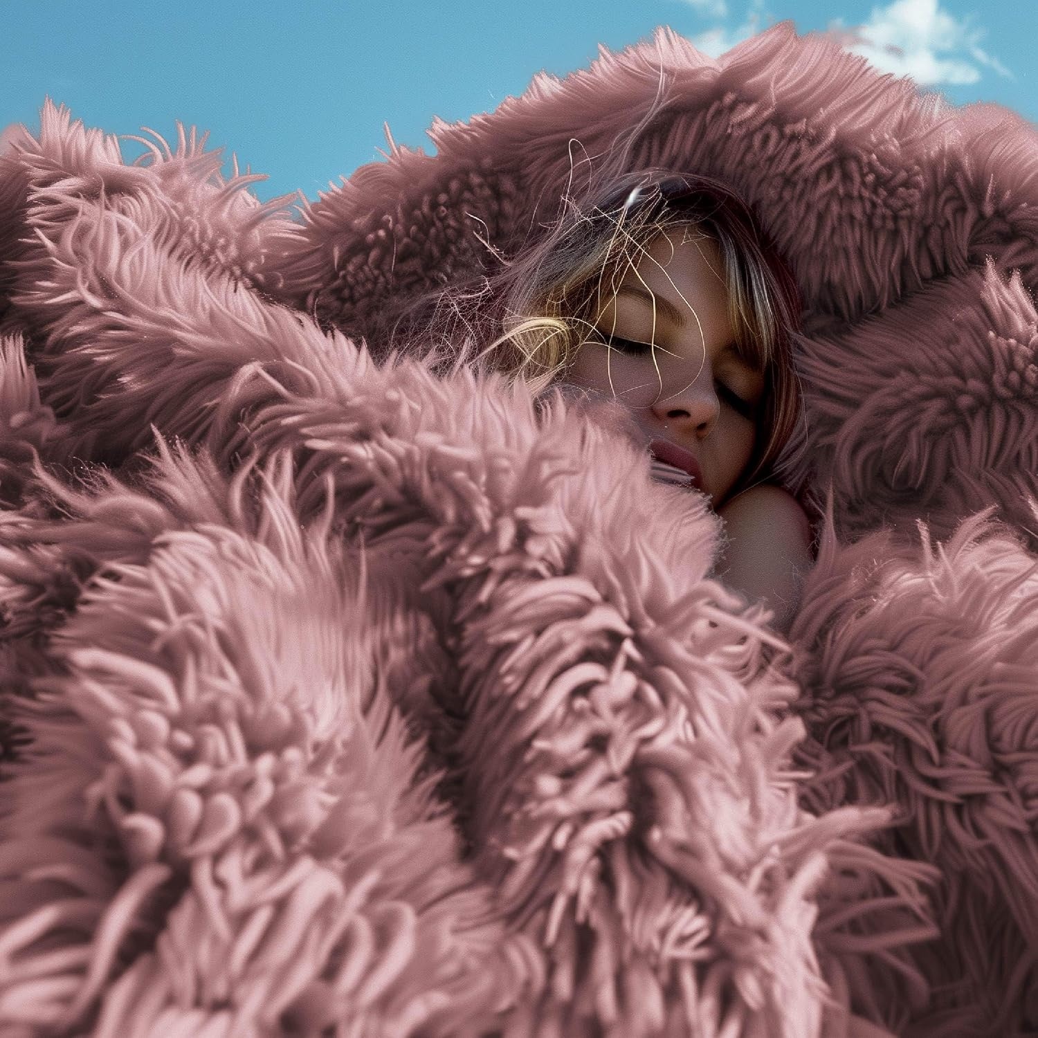 image:imageBedsure Faux Fur Fluffy Fleece Sherpa Blanket Couch Throw Grey 50x6016 Dusty Pink