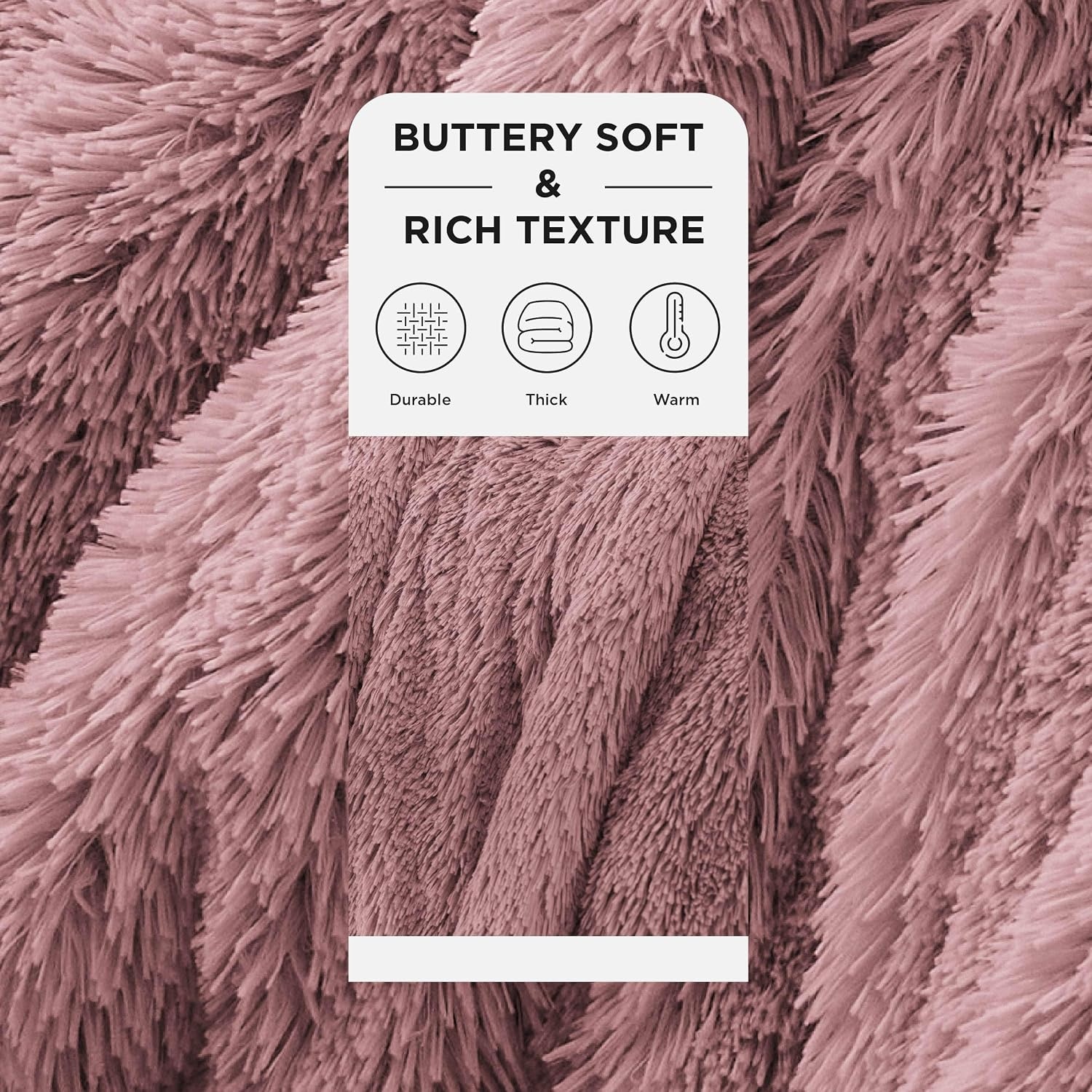 image:imageBedsure Faux Fur Fluffy Fleece Sherpa Blanket Couch Throw Grey 50x6016 Dusty Pink