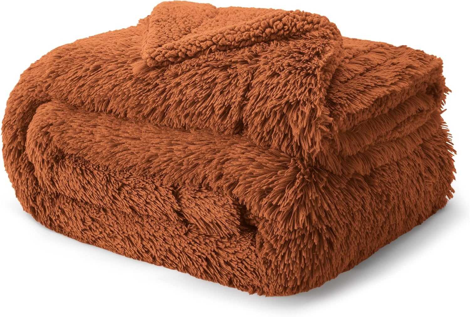 image:imageBedsure Faux Fur Fluffy Fleece Sherpa Blanket Couch Throw Grey 50x6018 Burnt Orange