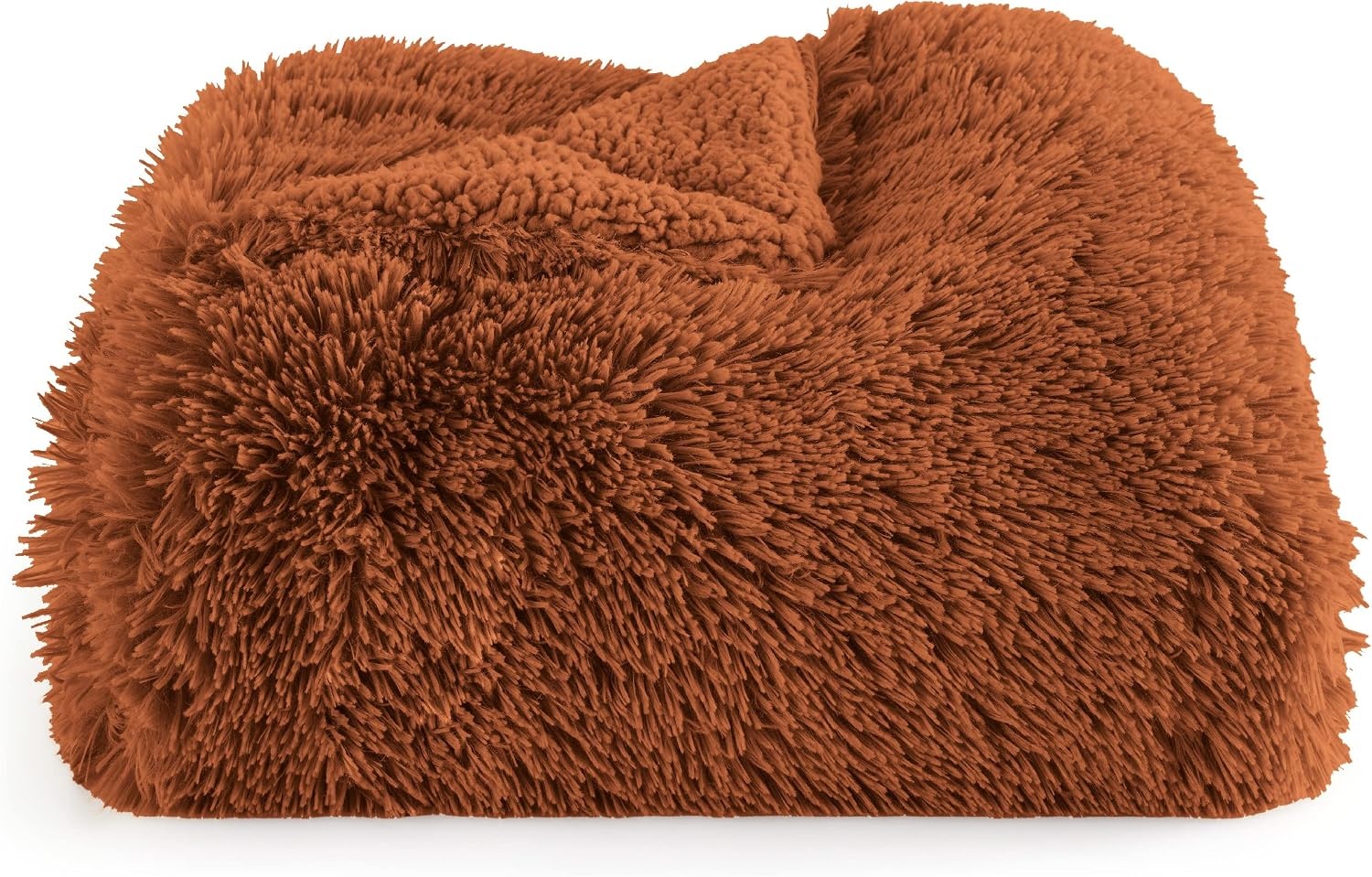 image:imageBedsure Faux Fur Fluffy Fleece Sherpa Blanket Couch Throw Grey 50x6018 Burnt Orange