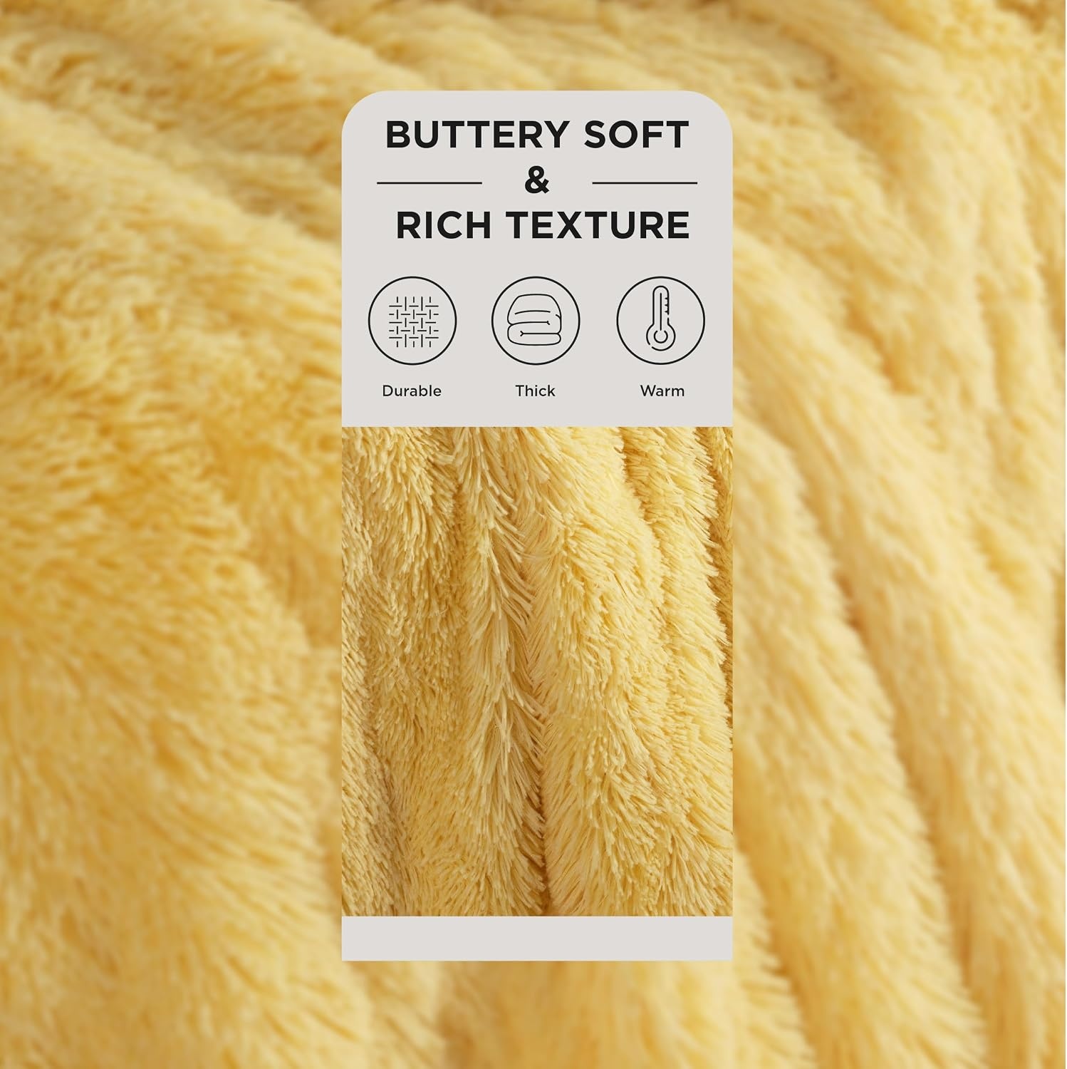 image:imageBedsure Faux Fur Fluffy Fleece Sherpa Blanket Couch Throw Grey 50x6020 Light Yellow