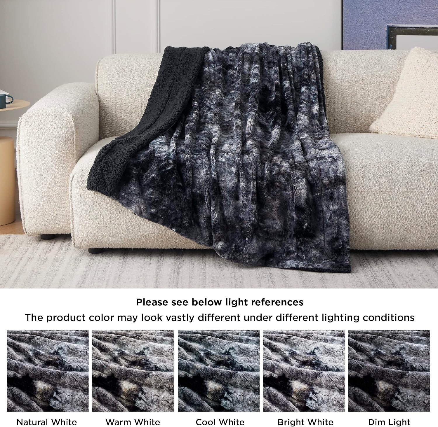 image:imageBedsure GentleSoft Sherpa Fluffy Throw Blanket Fleece Warm and Cozy Throw for Women Gift Plush amp Fuzzy Faux Fur Christmas Blanket for Couch Sofa Bed Decor Tie Dye Design Brown 50x60 Inches03 Tie Dye Black
