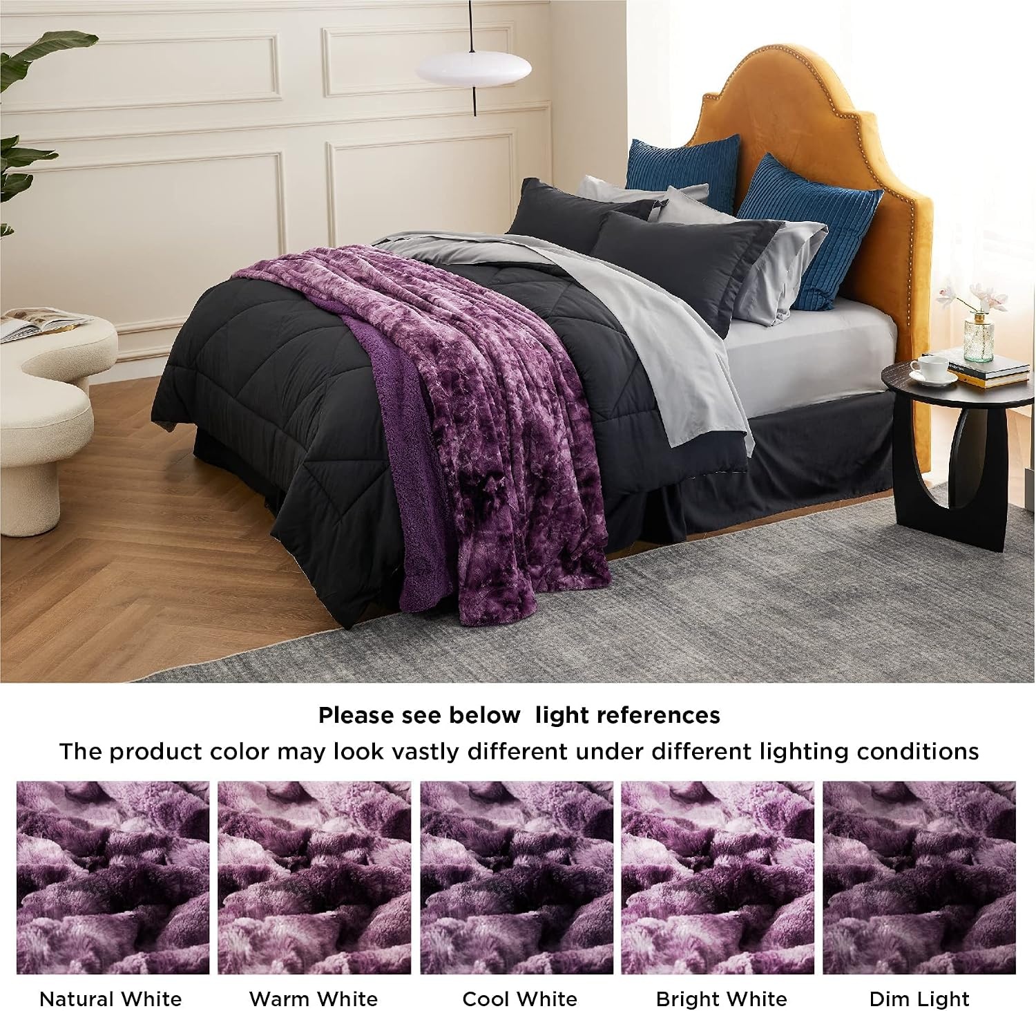 image:imageBedsure GentleSoft Sherpa Fluffy Throw Blanket Fleece Warm and Cozy Throw for Women Gift Plush amp Fuzzy Faux Fur Christmas Blanket for Couch Sofa Bed Decor Tie Dye Design Brown 50x60 Inches06 Purple