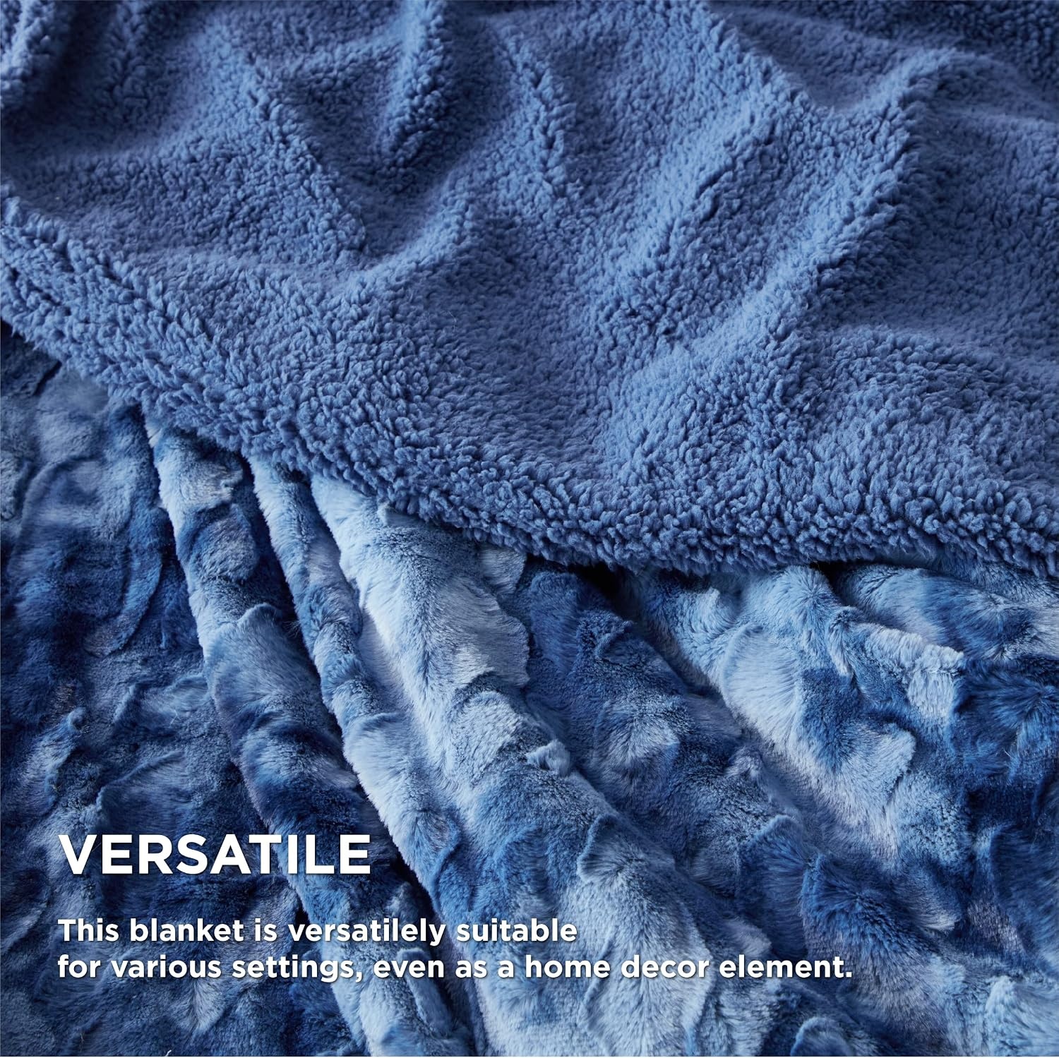 image:imageBedsure GentleSoft Sherpa Fluffy Throw Blanket Fleece Warm and Cozy Throw for Women Gift Plush amp Fuzzy Faux Fur Christmas Blanket for Couch Sofa Bed Decor Tie Dye Design Brown 50x60 Inches07 Indigo
