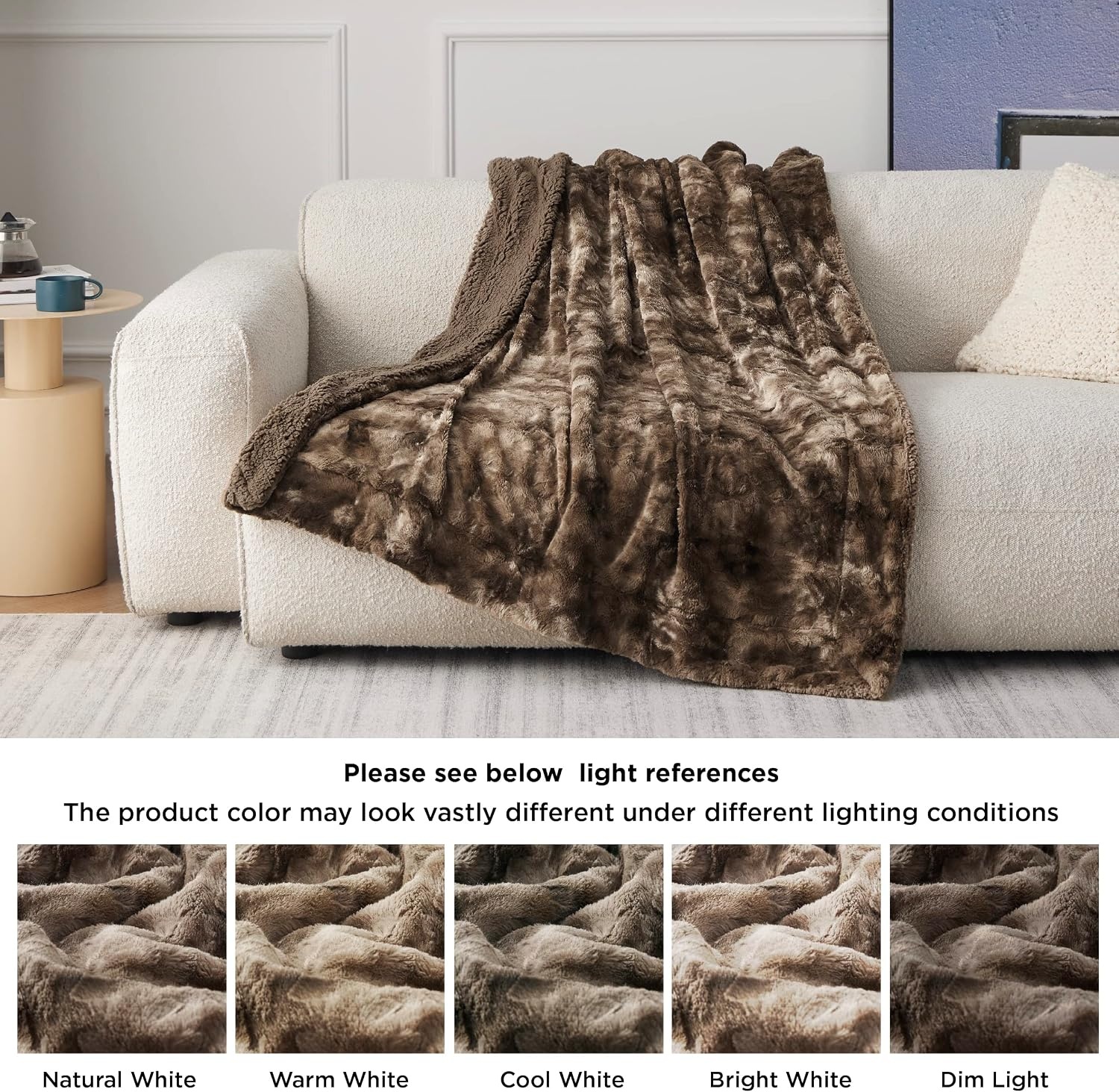 image:imageBedsure GentleSoft Sherpa Fluffy Throw Blanket Fleece Warm and Cozy Throw for Women Gift Plush amp Fuzzy Faux Fur Christmas Blanket for Couch Sofa Bed Decor Tie Dye Design Brown 50x60 Inches02 Brown