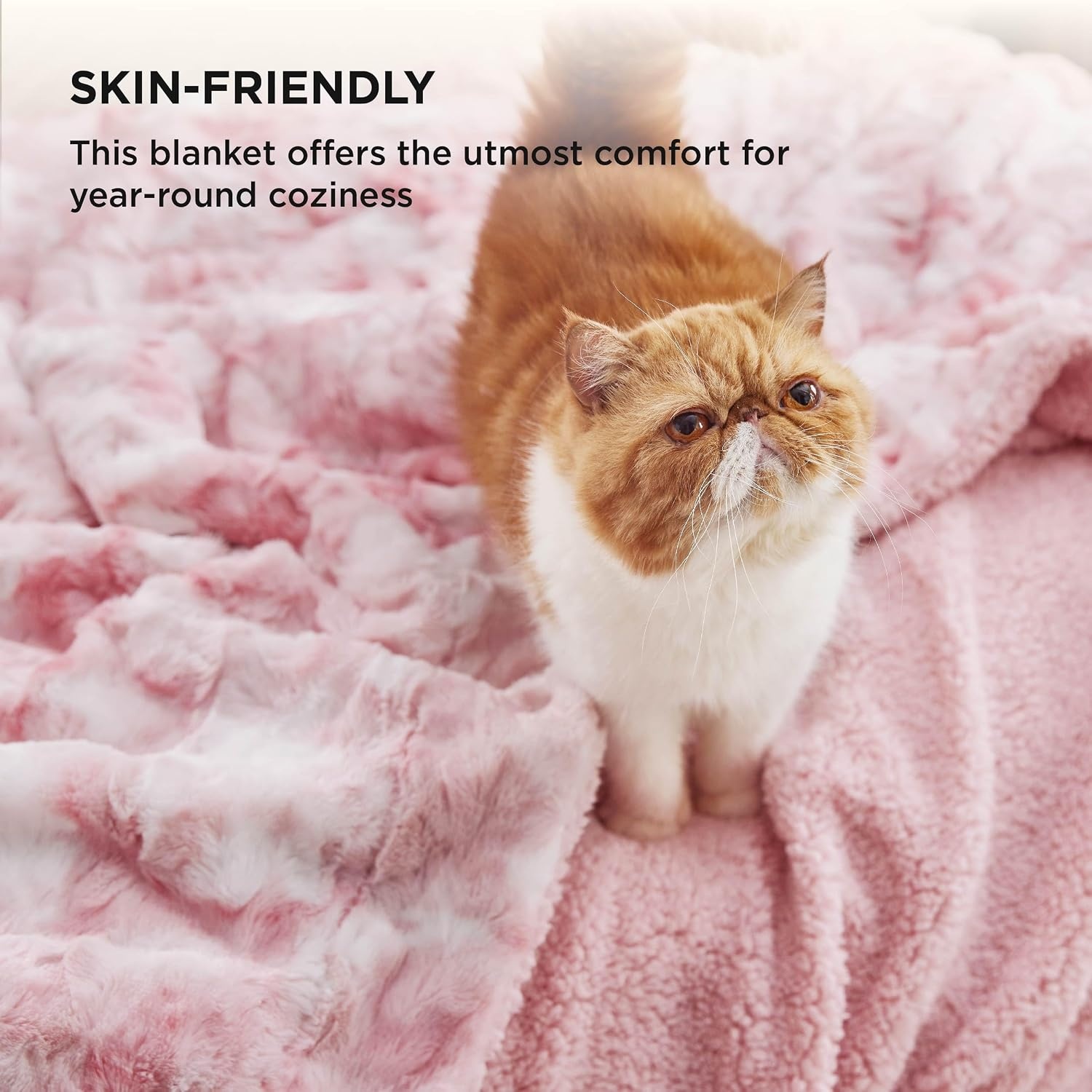 image:imageBedsure GentleSoft Sherpa Fluffy Throw Blanket Fleece Warm and Cozy Throw for Women Gift Plush amp Fuzzy Faux Fur Christmas Blanket for Couch Sofa Bed Decor Tie Dye Design Brown 50x60 Inches04 Pink