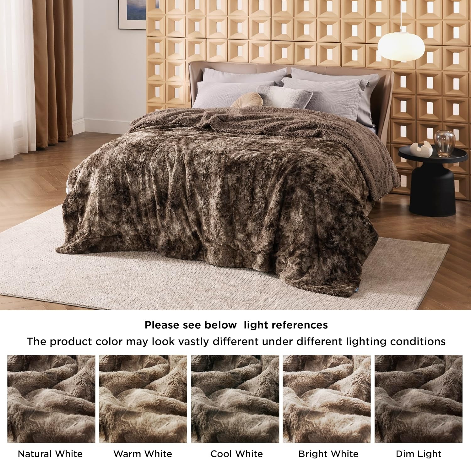 image:imageBedsure GentleSoft Sherpa Fluffy Throw Blanket Fleece Warm and Cozy Throw for Women Gift Plush amp Fuzzy Faux Fur Christmas Blanket for Couch Sofa Bed Decor Tie Dye Design Brown 50x60 Inches02 Brown