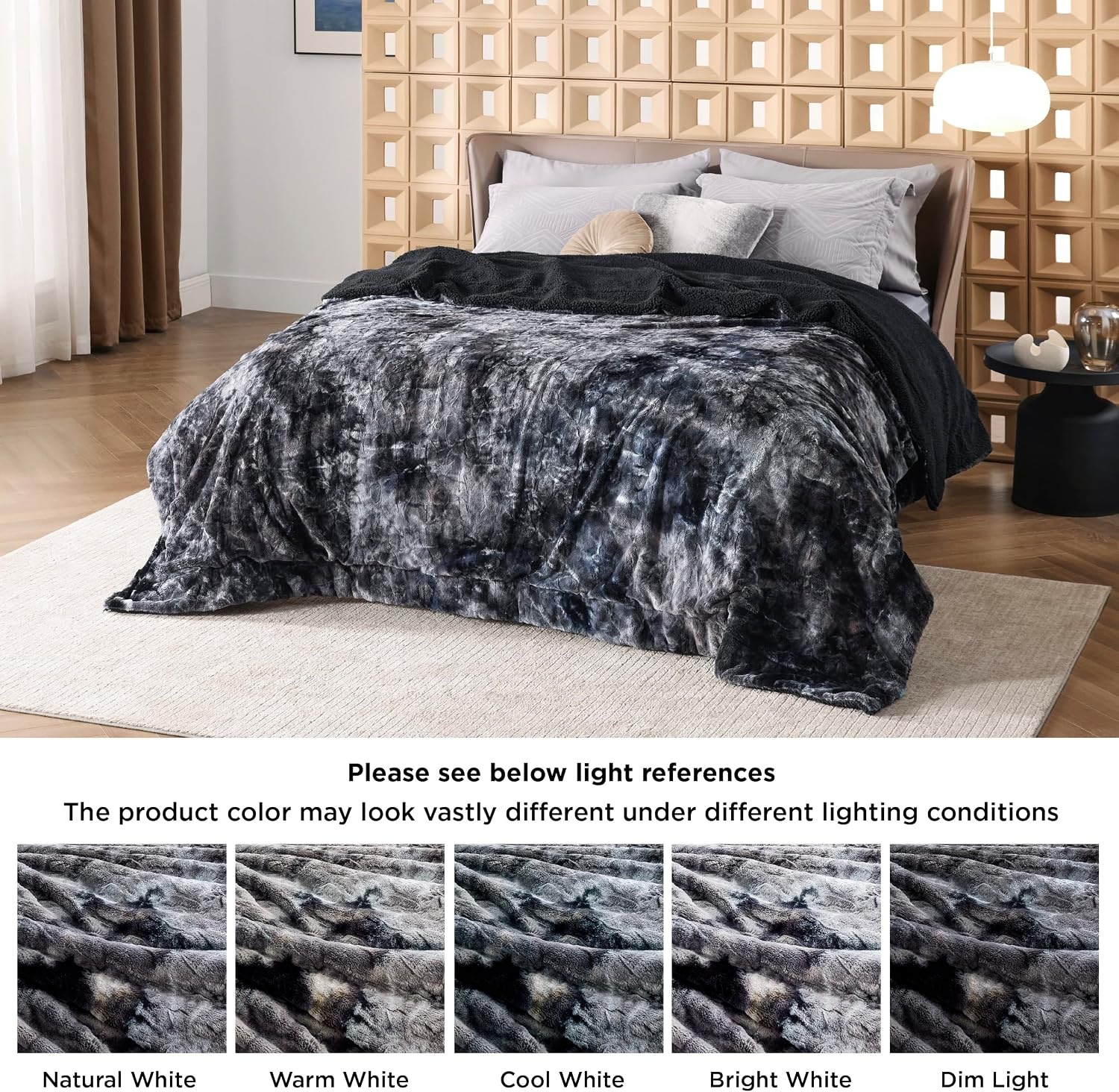 image:imageBedsure GentleSoft Sherpa Fluffy Throw Blanket Fleece Warm and Cozy Throw for Women Gift Plush amp Fuzzy Faux Fur Christmas Blanket for Couch Sofa Bed Decor Tie Dye Design Brown 50x60 Inches03 Tie Dye Black