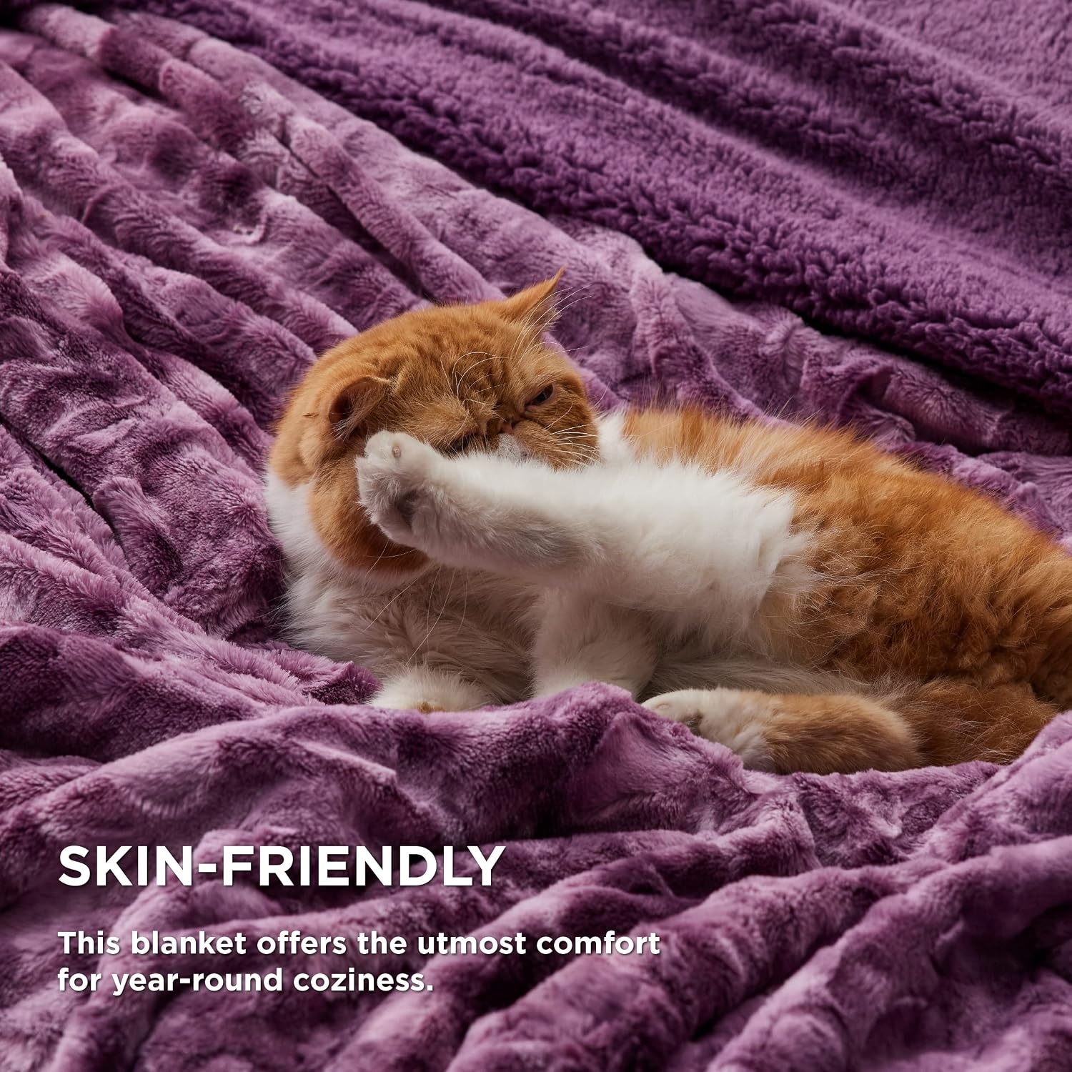 image:imageBedsure GentleSoft Sherpa Fluffy Throw Blanket Fleece Warm and Cozy Throw for Women Gift Plush amp Fuzzy Faux Fur Christmas Blanket for Couch Sofa Bed Decor Tie Dye Design Brown 50x60 Inches06 Purple