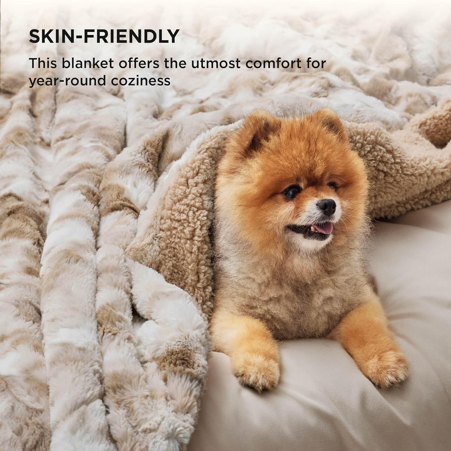 image:imageBedsure GentleSoft Sherpa Fluffy Throw Blanket Fleece Warm and Cozy Throw for Women Gift Plush amp Fuzzy Faux Fur Christmas Blanket for Couch Sofa Bed Decor Tie Dye Design Brown 50x60 Inches02 Beige