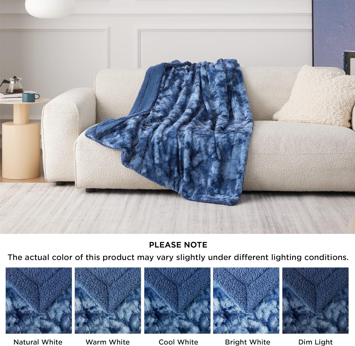 image:imageBedsure GentleSoft Sherpa Fluffy Throw Blanket Fleece Warm and Cozy Throw for Women Gift Plush amp Fuzzy Faux Fur Christmas Blanket for Couch Sofa Bed Decor Tie Dye Design Brown 50x60 Inches07 Indigo