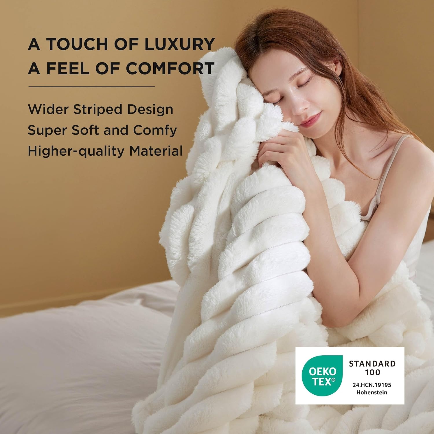 image:imageBedsure Soft Cozy Fluffy Comfort Throw Blanket for Bed White 50x6001 White