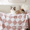 Bedsure Beige Fall Throw Blanket for Couch, Cozy Soft Checkered Blanket, Lightweight Warm Knit Fluffy Throw Blankets for Bed Sofa, Camping, Picnic, Travel, Gifts for Women Men, 50×60 Inches(05 – Checkered Pink)