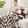 Bedsure Beige Fall Throw Blanket for Couch, Cozy Soft Checkered Blanket, Lightweight Warm Knit Fluffy Throw Blankets for Bed Sofa, Camping, Picnic, Travel, Gifts for Women Men, 50×60 Inches(14 – Checkered Brown)