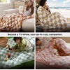 Bedsure Beige Fall Throw Blanket for Couch, Cozy Soft Checkered Blanket, Lightweight Warm Knit Fluffy Throw Blankets for Bed Sofa, Camping, Picnic, Travel, Gifts for Women Men, 50×60 Inches(01 – Checkered Beige)