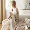 Bedsure Beige Fall Throw Blanket for Couch, Cozy Soft Checkered Blanket, Lightweight Warm Knit Fluffy Throw Blankets for Bed Sofa, Camping, Picnic, Travel, Gifts for Women Men, 50×60 Inches(11 – Brown)