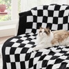 Bedsure Beige Fall Throw Blanket for Couch, Cozy Soft Checkered Blanket, Lightweight Warm Knit Fluffy Throw Blankets for Bed Sofa, Camping, Picnic, Travel, Gifts for Women Men, 50×60 Inches(08 – Checkered Black)