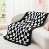 Bedsure Beige Fall Throw Blanket for Couch, Cozy Soft Checkered Blanket, Lightweight Warm Knit Fluffy Throw Blankets for Bed Sofa, Camping, Picnic, Travel, Gifts for Women Men, 50×60 Inches(08 – Checkered Black)