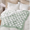 Bedsure Beige Fall Throw Blanket for Couch, Cozy Soft Checkered Blanket, Lightweight Warm Knit Fluffy Throw Blankets for Bed Sofa, Camping, Picnic, Travel, Gifts for Women Men, 50×60 Inches(09 – Checkered Green)