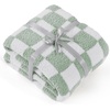 Bedsure Beige Fall Throw Blanket for Couch, Cozy Soft Checkered Blanket, Lightweight Warm Knit Fluffy Throw Blankets for Bed Sofa, Camping, Picnic, Travel, Gifts for Women Men, 50×60 Inches(09 – Checkered Green)