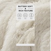 Bedsure Faux Fur Fluffy Fleece Sherpa Blanket Couch Throw Grey 50″x60″(02- Cream)