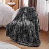 Bedsure Faux Fur Fluffy Fleece Sherpa Blanket Couch Throw Grey 50″x60″(03- Tie Dye Black)