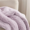 Bedsure Faux Fur Fluffy Fleece Sherpa Blanket Couch Throw Grey 50″x60″(09- Lavender)