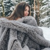 Bedsure Faux Fur Fluffy Fleece Sherpa Blanket Couch Throw Grey 50″x60″(10- Grey)