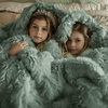 Bedsure Faux Fur Fluffy Fleece Sherpa Blanket Couch Throw Grey 50″x60″(12- Sage Green)