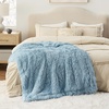 Bedsure Faux Fur Fluffy Fleece Sherpa Blanket Couch Throw Grey 50″x60″(13- Blue)
