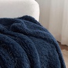 Bedsure Faux Fur Fluffy Fleece Sherpa Blanket Couch Throw Grey 50″x60″(14- Navy Blue)
