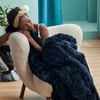 Bedsure Faux Fur Fluffy Fleece Sherpa Blanket Couch Throw Grey 50″x60″(14- Navy Blue)