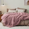Bedsure Faux Fur Fluffy Fleece Sherpa Blanket Couch Throw Grey 50″x60″(16- Dusty Pink)