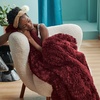 Bedsure Faux Fur Fluffy Fleece Sherpa Blanket Couch Throw Grey 50″x60″(17- Burgundy Red)