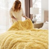 Bedsure Faux Fur Fluffy Fleece Sherpa Blanket Couch Throw Grey 50″x60″(20- Light Yellow)