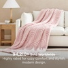 Bedsure GentleSoft Boho Throw Blanket for Couch – Cozy Modern Boho Decorative Blankets for Women Girls, Fuzzy Fleece Throw for Beds, Aesthetic Accent Gifts for Sofa Room Decor, Off White, 50×60 Inches(Pink)