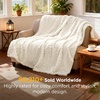Bedsure GentleSoft Boho Throw Blanket for Couch – Cozy Modern Boho Decorative Blankets for Women Girls, Fuzzy Fleece Throw for Beds, Aesthetic Accent Gifts for Sofa Room Decor, Off White, 50×60 Inches(Off White)