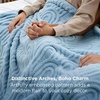 Bedsure GentleSoft Boho Throw Blanket for Couch – Cozy Modern Boho Decorative Blankets for Women Girls, Fuzzy Fleece Throw for Beds, Aesthetic Accent Gifts for Sofa Room Decor, Off White, 50×60 Inches(Blue)
