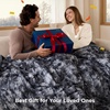 Bedsure GentleSoft Sherpa Fluffy Throw Blanket – Fleece Warm and Cozy Throw for Women Gift, Plush & Fuzzy Faux Fur Christmas Blanket for Couch, Sofa, Bed Decor, Tie Dye Design, Brown, 50×60 Inches(Grey)