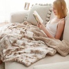 Bedsure GentleSoft Sherpa Fluffy Throw Blanket – Fleece Warm and Cozy Throw for Women Gift, Plush & Fuzzy Faux Fur Christmas Blanket for Couch, Sofa, Bed Decor, Tie Dye Design, Brown, 50×60 Inches(02 – Beige)