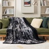 Bedsure GentleSoft Sherpa Fluffy Throw Blanket – Fleece Warm and Cozy Throw for Women Gift, Plush & Fuzzy Faux Fur Christmas Blanket for Couch, Sofa, Bed Decor, Tie Dye Design, Brown, 50×60 Inches(03 – Tie Dye Black)